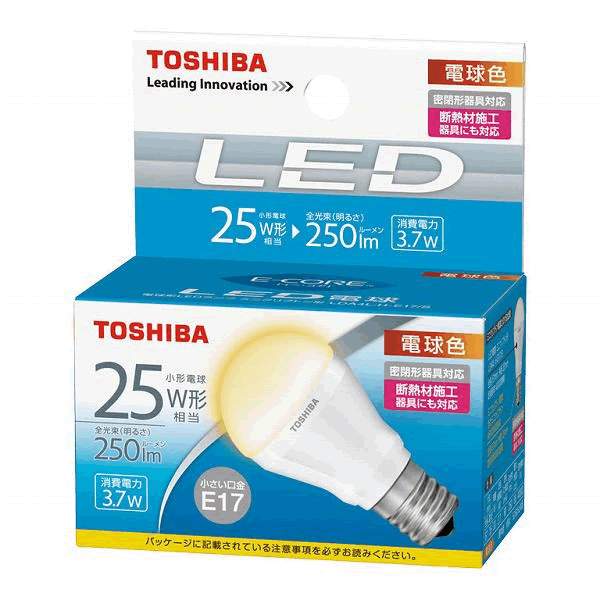 LED電球 E17 電球色 東芝 断熱材施工器具対応 250lm(25W相当) E17口金…...:yutori:10012397