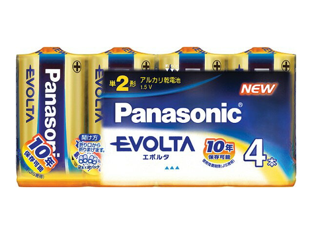Panasonic[パナソニック]　エボルタ乾電池単2形4本パック　LR14EJ/4SW【SBZcou1208】 10P1Aug12.LR14EJ4SW*