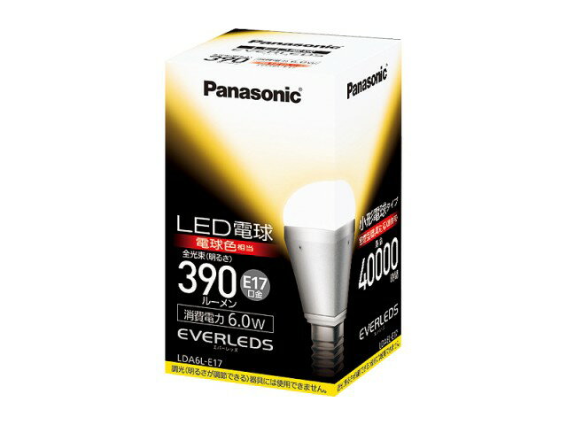 パナソニック LED電球 LDA6L-E17 [LEDランプ/電球形LEDランプ]≪電球色相当≫小形電球タイプ6.0W/E17口金[Panasonic/松下]節電対策【SBZcou1208】 10P1Aug12LDA6LE17*【￥5250以上で送料無料から発送】