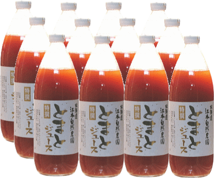 トマトジュース送料無料・お得な箱売り価格（無農薬・無添加）北海道完熟無塩トマトジュース1L×12本【smtb-T】トマトジュースで美しく健康に