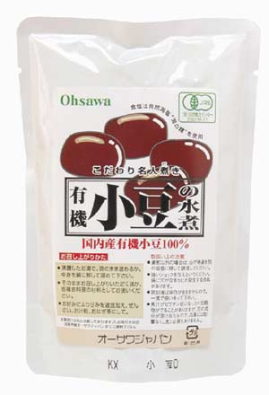 震災前収穫小豆、塩は震災後原材料食品有機JAS有機小豆の水煮 230g