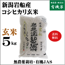 新米・新潟岩船産コシヒカリ無農薬玄米5kg【送料無料】★20...