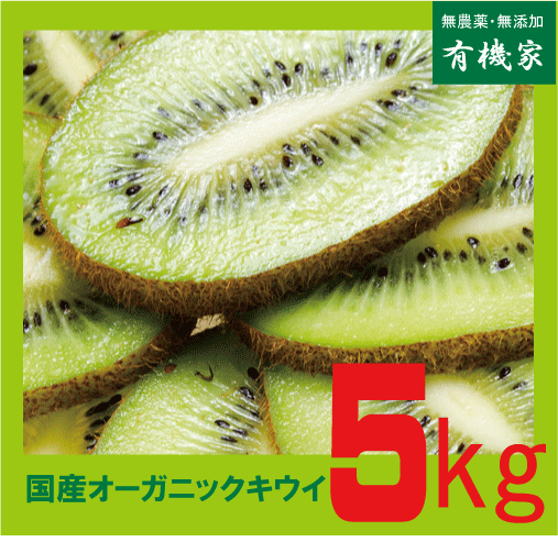 国産無農薬キウイ5kg 有機JAS（無農薬・無添加） 国内産100％（神奈川県） 糖度13度くらい ...:yuukiya0097:10008519