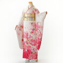 【レンタル】【2月~11月】振袖 フルセット 白・グレー系 花柄 Mサイズ リユース 状態:A 良品 成人式 結婚式 卒業式 振袖セット レンタル着物 86398