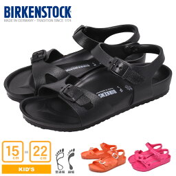 【店内全品★P5倍！】<strong>ビルケンシュトック</strong> リオ EVA BIRKENSTOCK サンダル <strong>キッズ</strong> ジュニア 子供 ブラック 黒 ピンク オレンジ 1003537 126113 1015463 サンダル 海 川 アウトドア キャンプ カジュアル スポーティ プール カラフル ストラップ 男の子 女の子|slz|