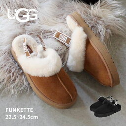 【店内全品★P5倍！】UGG アグ ファンケット <strong>ファーサンダル</strong> キッズ レディース ジュニア FUNKETTE 1130395K スリッパ ムートン シューズ ボア ストラップ あったか もこもこ 冬 秋 春 靴 室内 外履き ルームシューズ 厚底 サンダル おしゃれ シープスキン