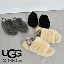 【店内全品★P5倍！】アグ フラッフイヤースライド UGG <strong>サンダル</strong> レディース ブラック 黒 アイボリー グレー FLUFF YEAH SLIDE 1098494K ファー<strong>サンダル</strong> ボア ルームシューズ スリッパ ムートン シープスキン ブランド ふわふわ もこもこ 靴 あったか 室内 室外