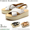 送料無料 ファビオルスコーニ プラットフォーム サンダル VACC 全3色(FABIO RUSCONI DE90 VACC)レディース(女性用) 天然皮革 本革 オープントゥ インポート イタリア