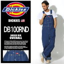 ディッキーズ DICKIES つなぎ インディゴ ビブ オーバーオール インディゴブルーINDIGO BIB OVERALL DB100RND作業服 ズボン ワークウェア サロペット アメカジ カジュアル 青メンズ