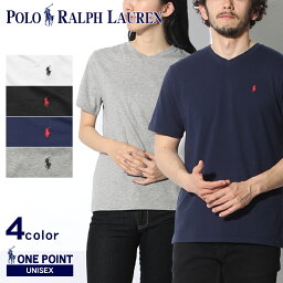 【店内全品★P5倍！】ポロ <strong>ラルフローレン</strong> 半袖T<strong>シャツ</strong> POLO RALPH LAUREN ワンポイント Vネック 半袖T<strong>シャツ</strong> 【ゆうパケット配送】 メンズ レディース ブラック 黒 ホワイト 白 ネイビー 紺 グレー ブランド ボーイズ ウェア トップス Vネック シンプル