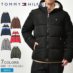 【店内全品★P5倍！】<strong>トミーヒルフィガー</strong> アウター TOMMY HILFIGER CLASSIC PUFFER JACKET WITH SOFT SHERPA LINED HOOD メンズ ブラック 黒 ネイビー グレー ブラウン 150AP123 トップス 中綿 あったかい アパレル ウェア シンプル アウター フード <strong>パーカー</strong>