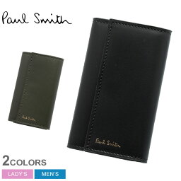 【店内全品★P2倍！】ポール スミス <strong>キーケース</strong> PAUL SMITH <strong>キーケース</strong> メンズ レディース ブラック 黒 グリーン KEY CASE 1981-BMULTI 本革 ブランド 鍵 父の日 プレゼント ギフト 贈り物 レザー シンプル カジュアル ストライプ コンパクト