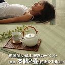 ござ い草 2畳 ラグ マット 送料無料純国産双目織い草上敷『草津』本間2畳(約191x191cm)イ草 井草 カーペット ゴザ