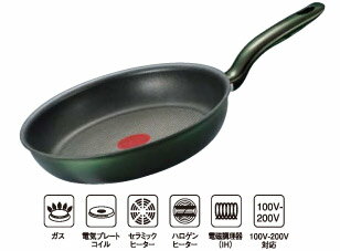 TーFAL　IHサイプレス　28cmフライパン【マラソン201207_家電】IHでの調理を、より快適に。神秘的なメタリックグリーン登場のTーFALフライパン