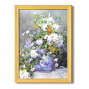 ルノワール複製名画額 「花瓶の花」 桧フレーム A3サイズ 17041