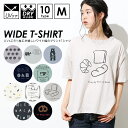 〜7/27 13:59マデ★在庫処分SALE【メール便配送可】【ゆうパケット】ワイドTシャツ ワイド プリント イラスト レディース 半袖 カットソー UV UV対策 紫外線対策 DRY ドライ 吸水速乾 吸汗速乾 さらさら デイリー