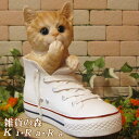 猫 置物 リアル ねこ ネコ キャット リアルな猫の置物 シューズキャット チャトラ 動物オブジェ ガーデンオーナメント 装飾 フィギュア モチーフ インテリア 玄関先 庭 雑貨