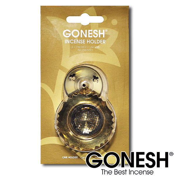 ★メール便84円対応★GONESH ガーネッシュ 金属製お香立てメッシュブラス インセンスホルダー スティック・コーン両対応 【ガネッシュ アロマ メタルゴールド バーナー】【純正品 お香置き 香炉 癒し 香り 輸入品】