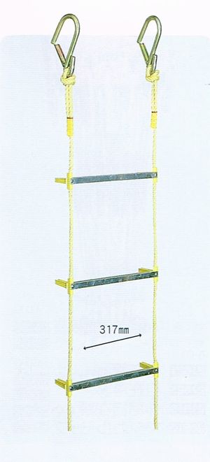 アルミ縄はしご　5m(小カギ付き）