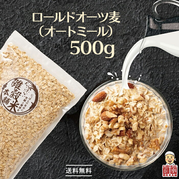 ＼月末月初セール／オートミール 500g オーツ麦 燕麦 業務用 食物繊維 砂糖不使用 シリアル グラノーラダイエット 置き換えダイエット 送料無料