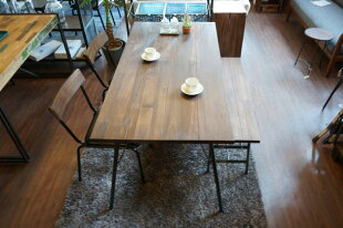 SHINBASUDININGTABLE135/シンバスダイニングテーブル135Ssize/wood木アイアンデスクダイニングテーブルウォールナットミッドセンチュリー什器SHOPワークBIMAKESビメイクス【代引き不可】