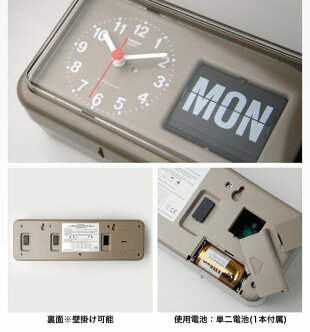 TwemcoCalendarClock#BQ-38“Gray”/トゥエンコカレンダークロックグレーパタパタ時計置き時計クロック時計DETAIL【あす楽対応_東海】