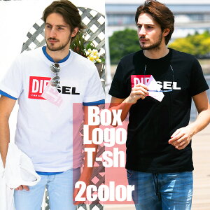 ディーゼル DIESEL Tシャツ 半袖 ボックスロゴ めくりデザイン プリント ブランド メンズ DSS02X091B