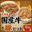 【送料無料】すき家国産牛丼の具5パック+豚丼の具5パック 冷凍食品