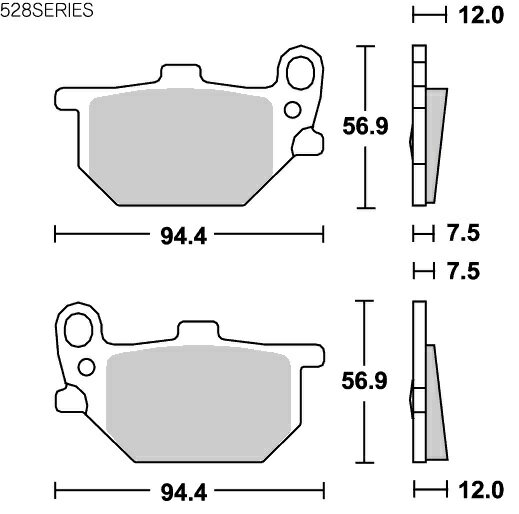 RD250（79年） ストリート（セラミック）ブレーキパッド リア用 528HF SBS（…...:zerocustom:11377929