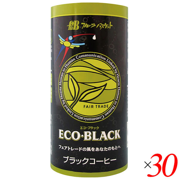 【5/18(土)限定！ポイント2~4倍！】コーヒー 缶コーヒー ブラック ECO・BLACK 195g 30個セット フルーツバスケット 送料無料