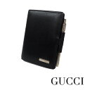 【中古】【良い】 OLDGUCCI オールドグッチ ヴィンテージグッチ ミニ手帳カバー ユニセックス 1980年代 80's ペン付き 小さい手帳 手のひらサイズ ポケットサイズ レザー/メッキ ブラック/シルバー