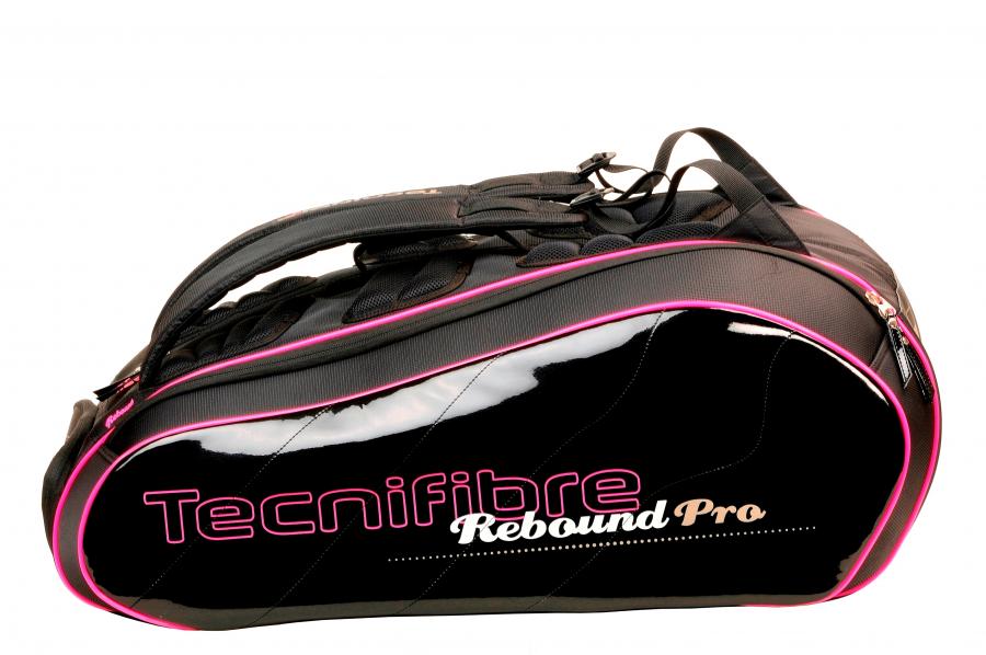 Tecnifibre(テクニファイバー)Rebound Pro 9R バドミントン＆スカッシュラケットバッグ （テニス9本入）【あす楽対応】両サイドのエナメル生地とピンクの美しい発色は、見る者全てを虜にする♪