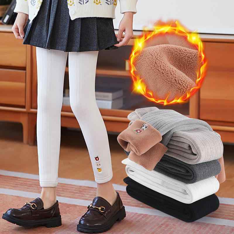 靴下 キッズ 女の子 裏起毛 タイツ 厚手 秋冬 防寒 あったか レギンス スパッツ 無地 9分丈 暖かい 85cm(x10)