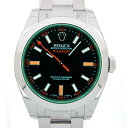 税込10,500円以上お買い上げで送料無料!!ロレックス ROLEX ミルガウス 116400GV 黒文字盤 グリーンガラス イナズマ針 緑 新品 NEW