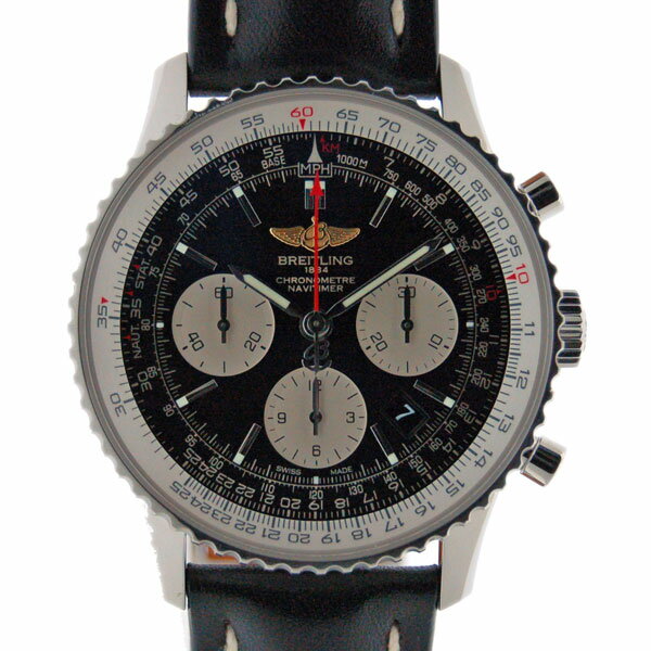 ブライトリング　BREITLING　ナビタイマー01　A022B01KBD　自動巻　ブラック　SS　革　43mm　USED　