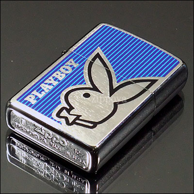  ZIPPO Wb| Wb|[PLAYBOY BUNNY BLUE@vC{[C@Brushed Chrome Vo[@28261