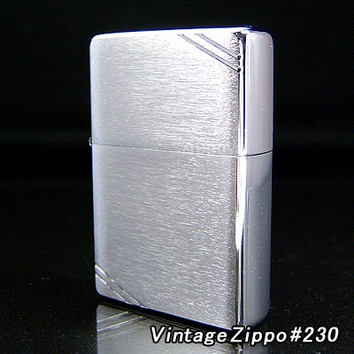  ZIPPO Wb| Wb|[ Vintage Brush Chrome c Vo[ L tbg^Cṽre[W 230