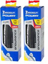▲【送料無料(北海道、沖縄、離島除く)】 国内正規代理店品 Michelin(ミシュラン) POWER ENDURANCE (パワー エンデュランス) 700×23C 2本セット クリンチャータイヤ 自転車