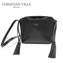 【送料無料】【CLASSY 雑誌掲載】【再入荷】≪CHRISTIAN VILLA≫ クリスチャン・ヴィラ (POPCORN ポップコーン)本革レザー ブラック ショルダーバッグ ミニバッグ Learther Bag (Black)【レディース】