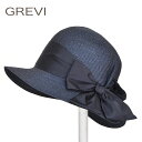 【送料無料】【残りわずかセール 30%OFF】≪GREVI≫ グレヴィタックデザイン ネイビーリボン ネイビー ストローハット つば広 麦わら帽子 (Navy) 【ネコポス不可】【ラッピング不可】【レディース】