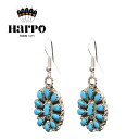 【送料無料】【再入荷】≪HARPO≫ アルポボヘミアン 天然石 ターコイズ フラワーデザイン シルバー フックピアス Turquoise Earrings (Silver)【レディース】【楽ギフ_包装】