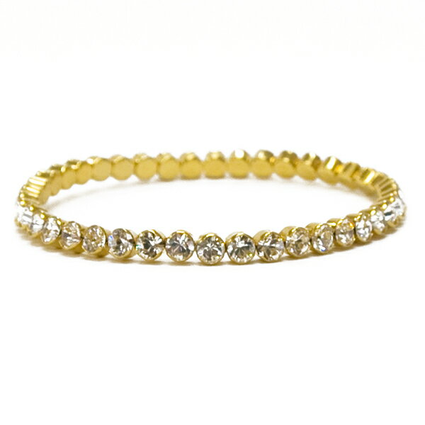 【GLAMOROUS 雑誌掲載】【待望の再入荷】≪Roberta Chiarella≫ ロベルタ・チャレラゴールド スワロフスキーブレスレット Stretch Swarovski Bracelet (Gold)【レディース】【ギフト】 ★