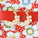 【送料無料】【再入荷】≪viv & ingrid≫ ヴィヴ&イングリッドホワイトパール スパイラルフープピアス XSサイズ Spiral Hoop Earrings (White Pearl)【レディース】【楽ギフ_包装】