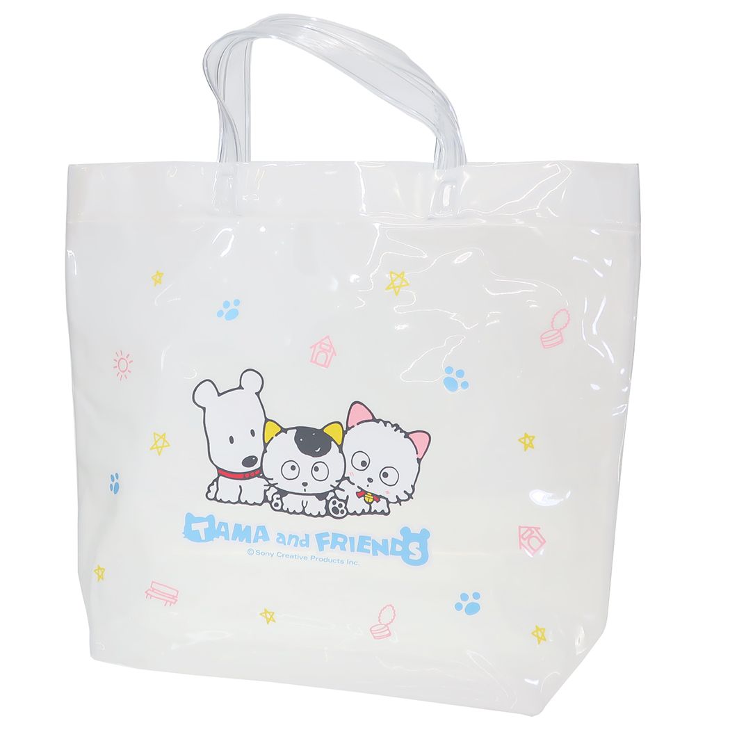 タマ＆フレンズ プールバッグ ビニール角型トートバッグ シロ マルヨシ 海プール