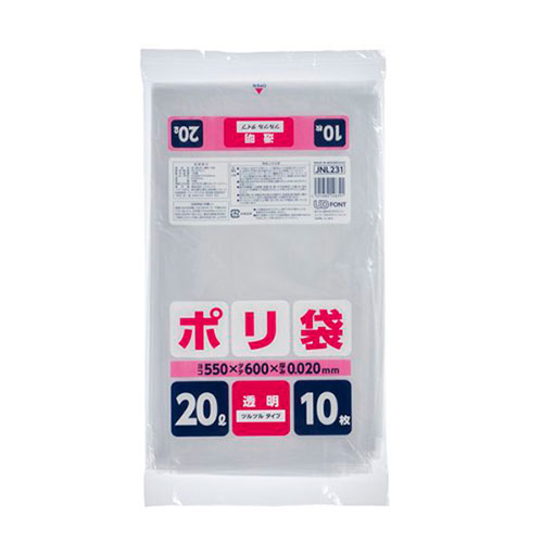 JNL231 ポリ袋20L透明 10P