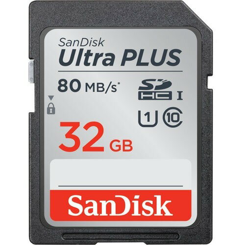 SanDiskウルトラ  PLUS SDHC／SDXC UHS-Iメモリーカード 32GB SDSDUSC-032G-JNJIN(1コ入)