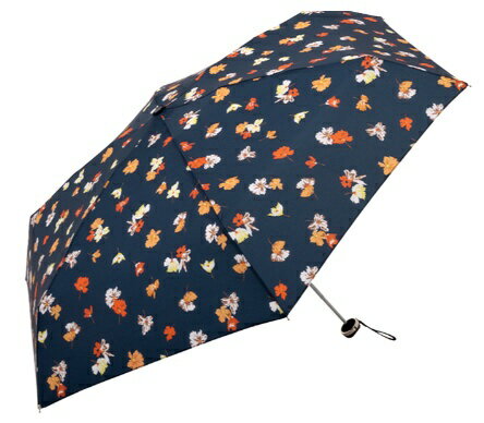 ビコーズ｜because 折りたたみ傘 UMBRELLAS MINI Chroma Flora Mini ジッパーポーチ クロマフローラ ミニ ネイビー BE-01043