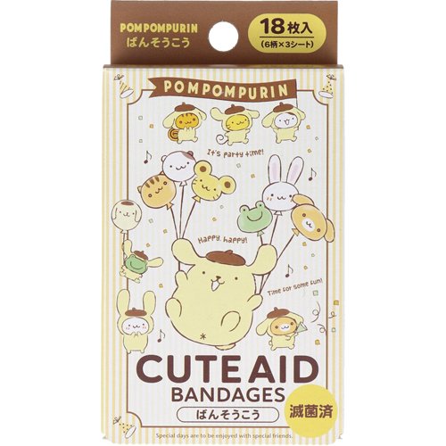 キャラクターばんそうこう CUTE AID ポムポムプリン(18枚入)