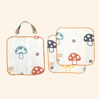 10mois ディモワ ふくふくガーゼ 6重ガーゼ ハンカチ& クリップセット 22x22cm 7212