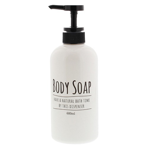 ディスペンサー ポンプボトル ラウンド ボディーソープ用 ホワイト 600ml(1本入)